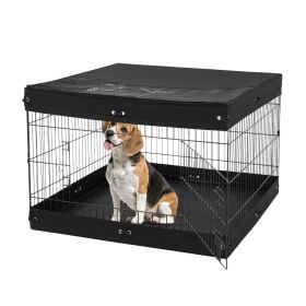 VEVOR Dog Playpen, 4 Pcs 24 x 36 in Panels Foldable Metal Pet Exercise Pen, Dog Fence Indoor and Outdoor Pen with Door, Top Cover, and Bottom Pad