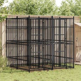 Dog Kennel Black Powder-coated steel Large Durable Dog Kennel